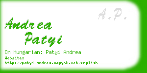 andrea patyi business card